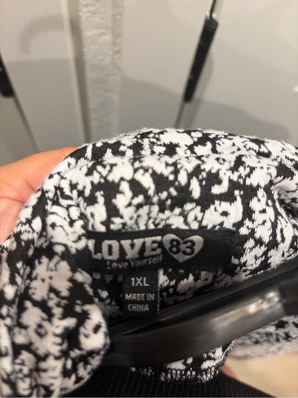 Love 83 Black and White Patterned Knit Top - Picture 3 of 5